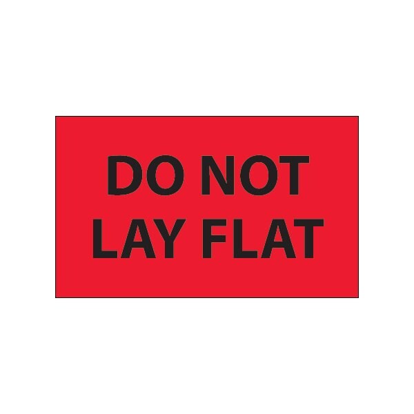 Bsc Preferred 3 x 5'' - ''Do Not Lay Flat'' Fluorescent Red Labels BUY00024042 - main